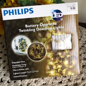 Philips LED Battery Operated Twinkling Dewdrop Lights